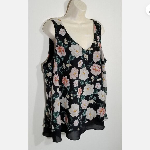 TORRID Size 1 Georgette Double Layer Swing Tank Top 6364E1M - Picture 2 of 6